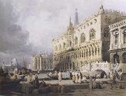 Samuel Prout The Doge s Palace and the Grand Canal,Venice (mk47) USA oil painting artist